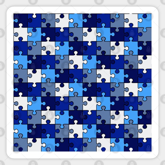 Blue and white puzzle design Sticker by rlnielsen4